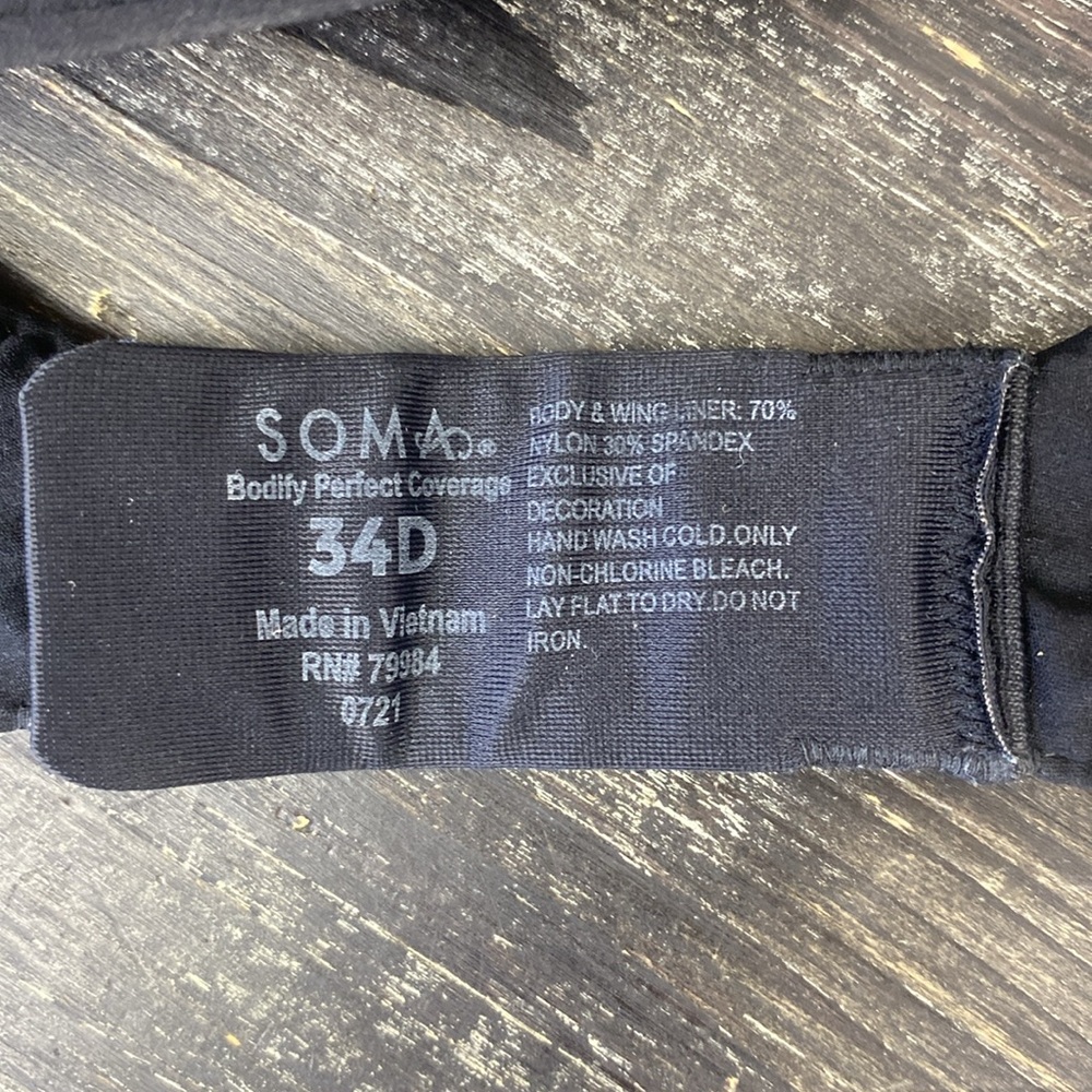 Soma Black Bodify Perfect Coverage Underwire Bra … - image 7